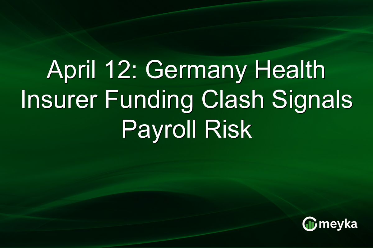 April 12: Germany Health Insurer Funding Clash Signals Payroll Risk