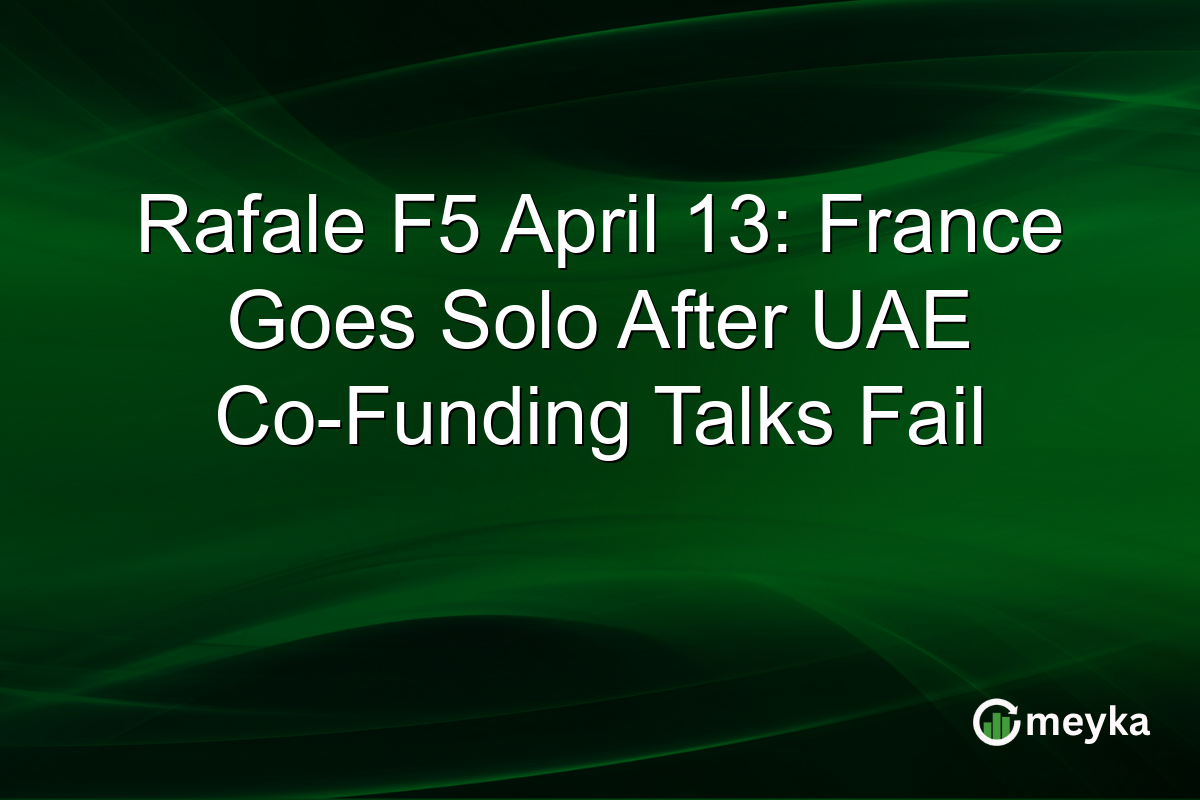 Rafale F5 April 13: France Goes Solo After UAE Co-Funding Talks Fail