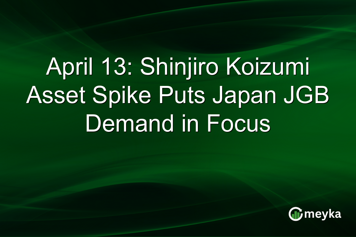 April 13: Shinjiro Koizumi Asset Spike Puts Japan JGB Demand in Focus