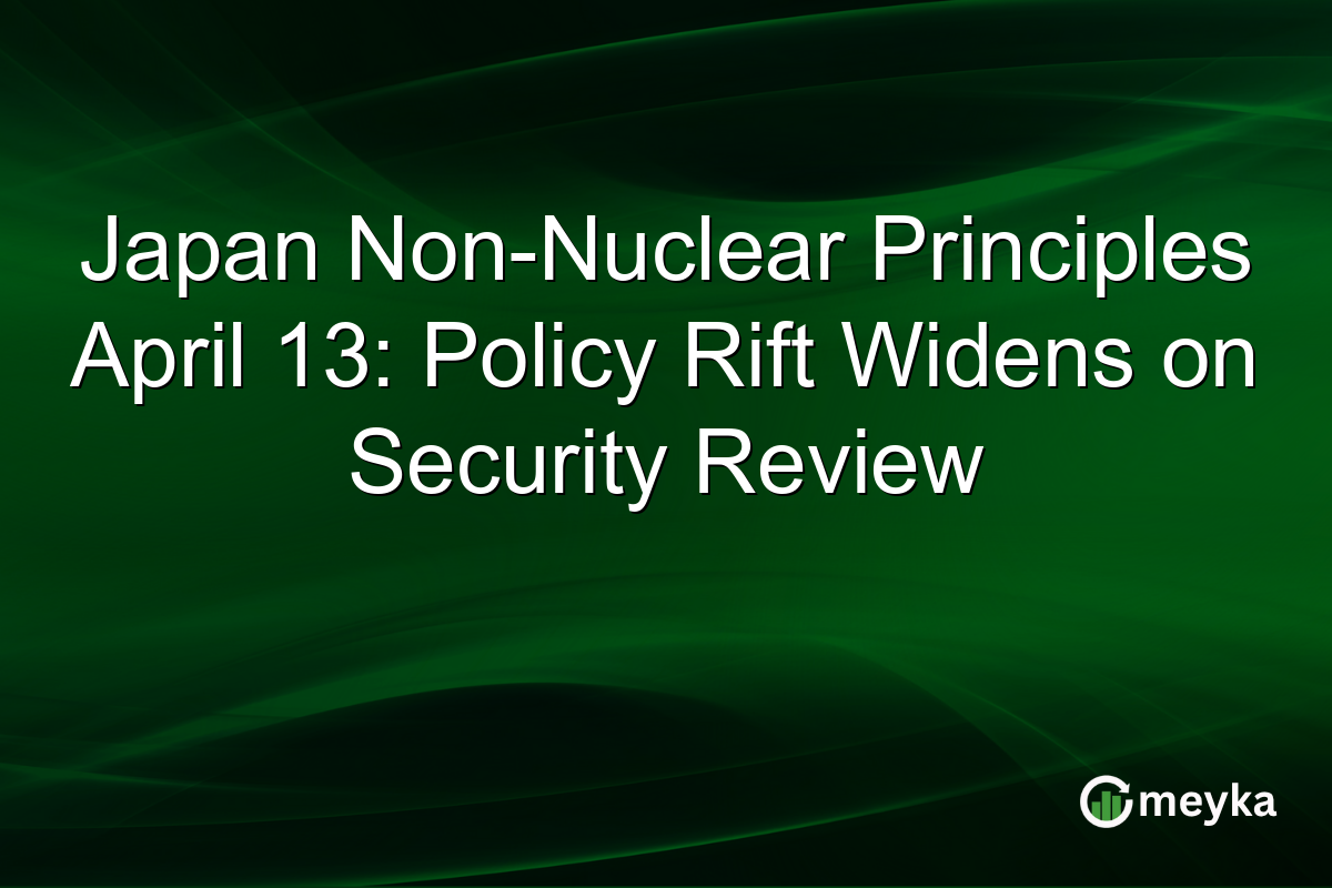 Japan Non-Nuclear Principles April 13: Policy Rift Widens on Security Review