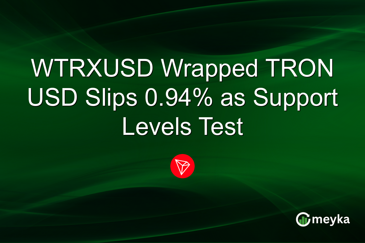 WTRXUSD Wrapped TRON USD Slips 0.94% as Support Levels Test