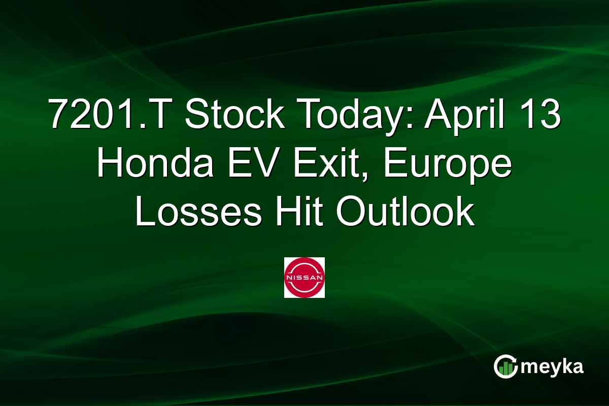 7201.T Stock Today: April 13 Honda EV Exit, Europe Losses Hit Outlook