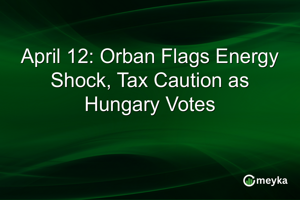 April 12: Orban Flags Energy Shock, Tax Caution as Hungary Votes