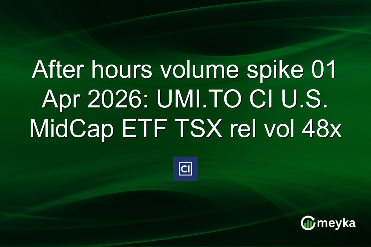After hours volume spike 01 Apr 2026: UMI.TO CI U.S. MidCap ETF TSX rel vol 48x