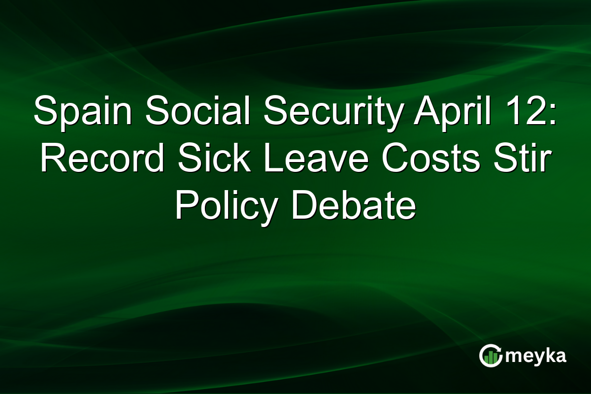 Spain Social Security April 12: Record Sick Leave Costs Stir Policy Debate