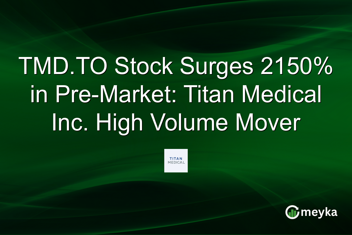TMD.TO Stock Surges 2150% in Pre-Market: Titan Medical Inc. High Volume Mover