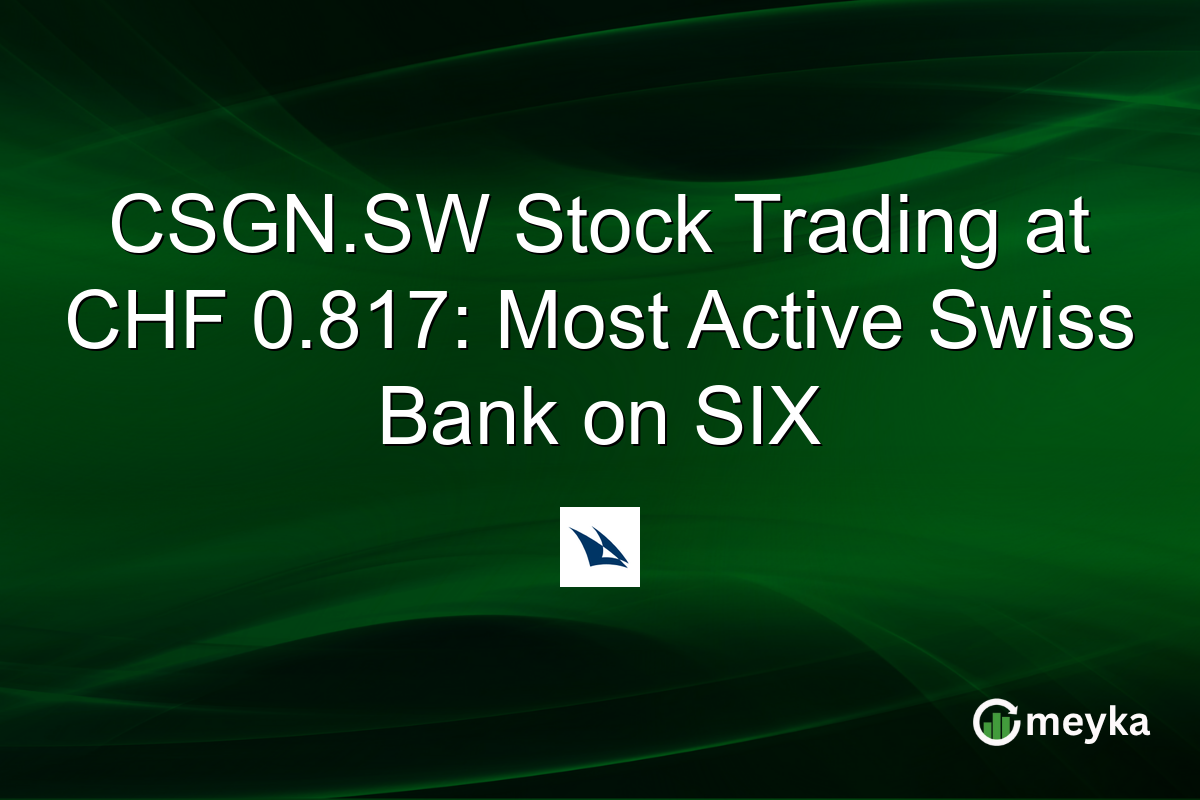 CSGN.SW Stock Trading at CHF 0.817: Most Active Swiss Bank on SIX