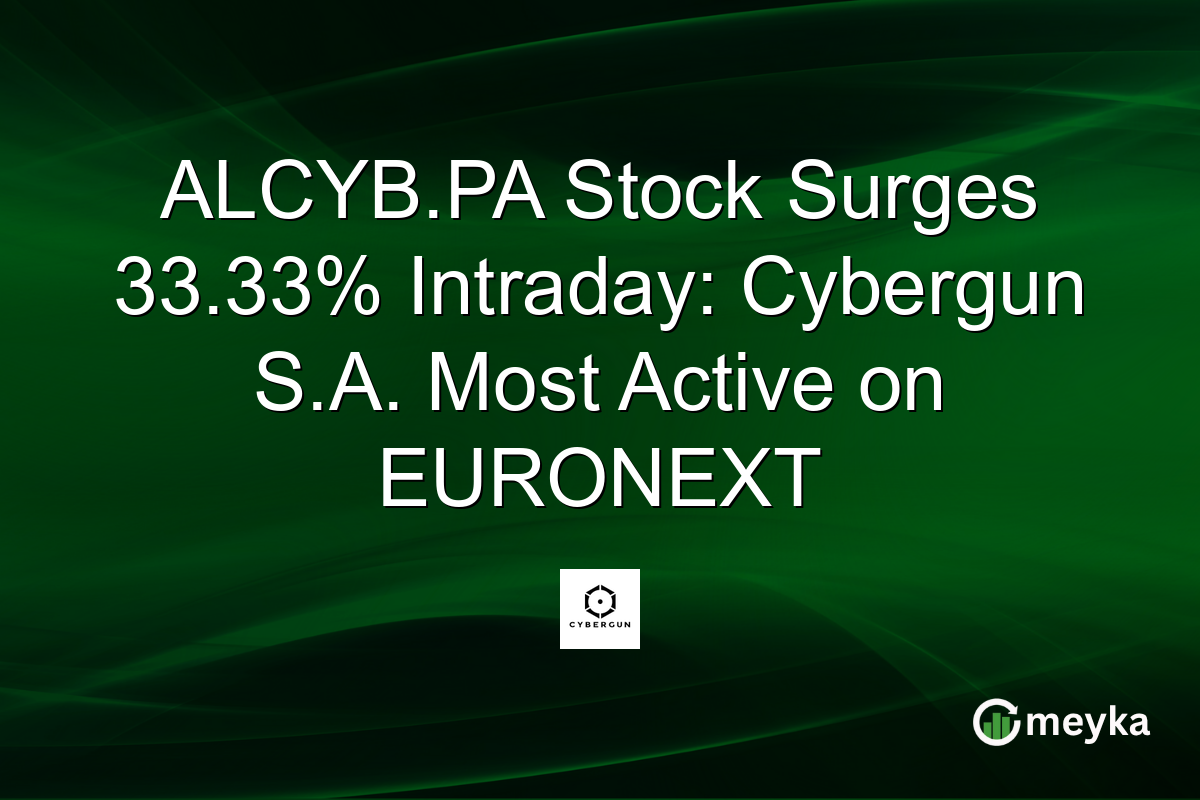 ALCYB.PA Stock Surges 33.33% Intraday: Cybergun S.A. Most Active on EURONEXT
