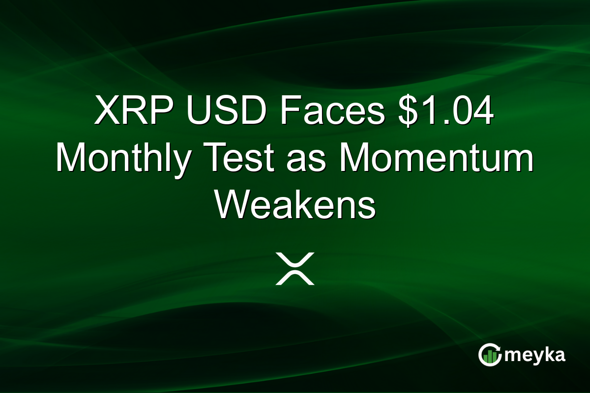 XRP USD Faces $1.04 Monthly Test as Momentum Weakens