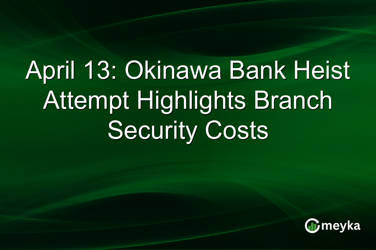 April 13: Okinawa Bank Heist Attempt Highlights Branch Security Costs