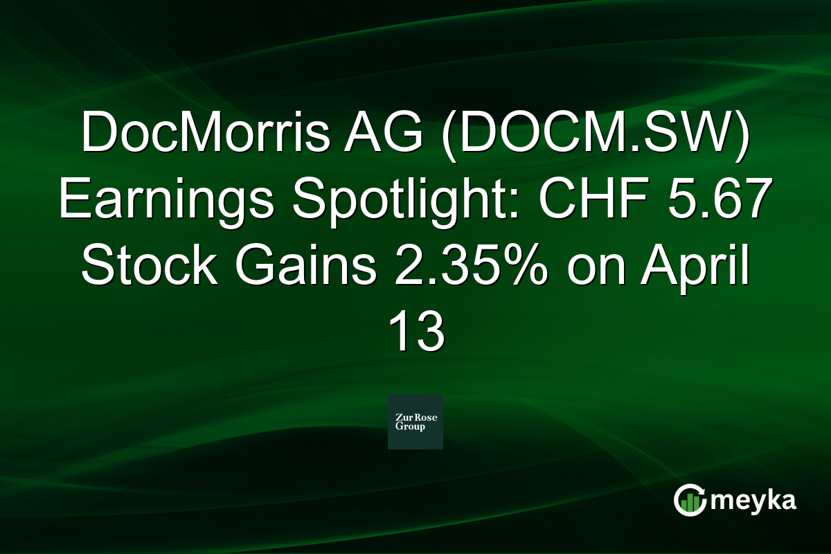 DocMorris AG (DOCM.SW) Earnings Spotlight: CHF 5.67 Stock Gains 2.35% on April 13