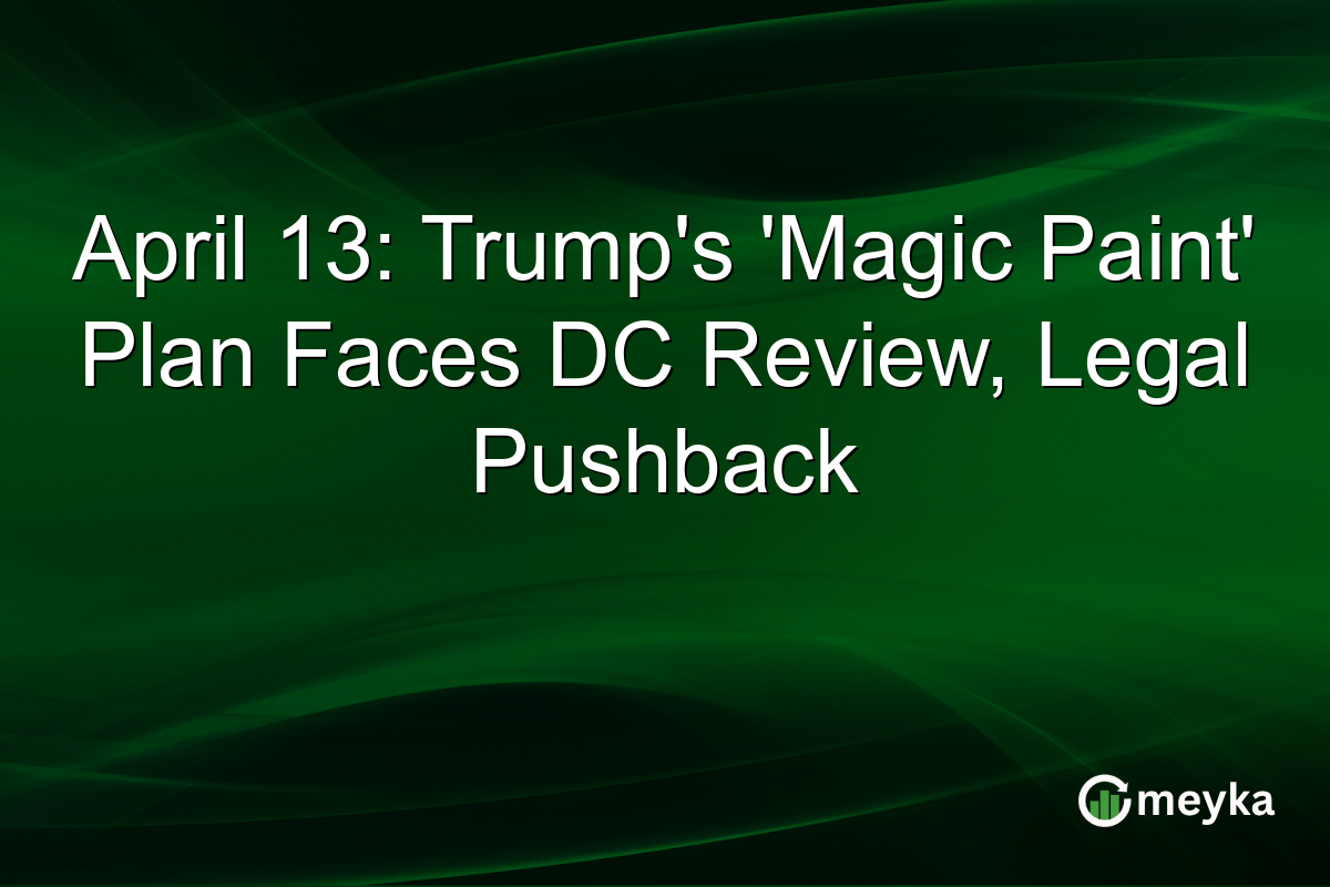 April 13: Trump’s ‘Magic Paint’ Plan Faces DC Review, Legal Pushback