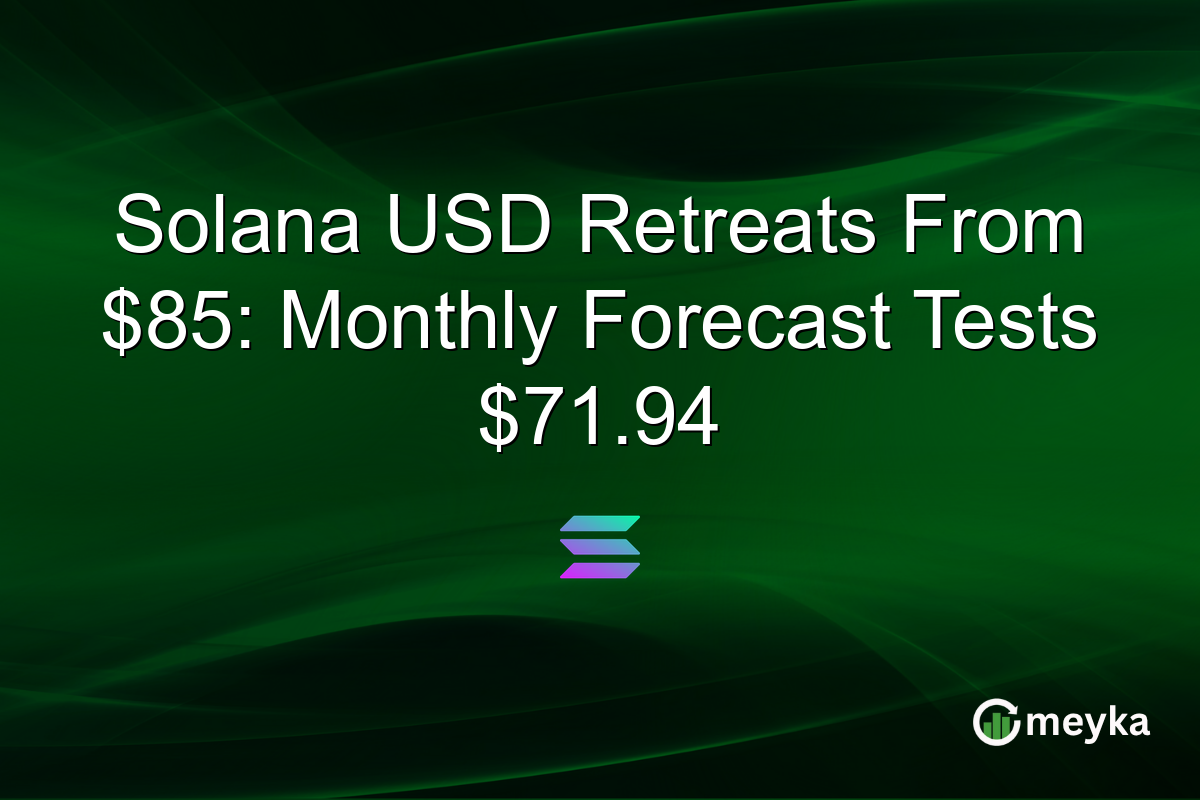 Solana USD Retreats From $85: Monthly Forecast Tests $71.94