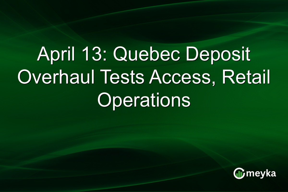April 13: Quebec Deposit Overhaul Tests Access, Retail Operations