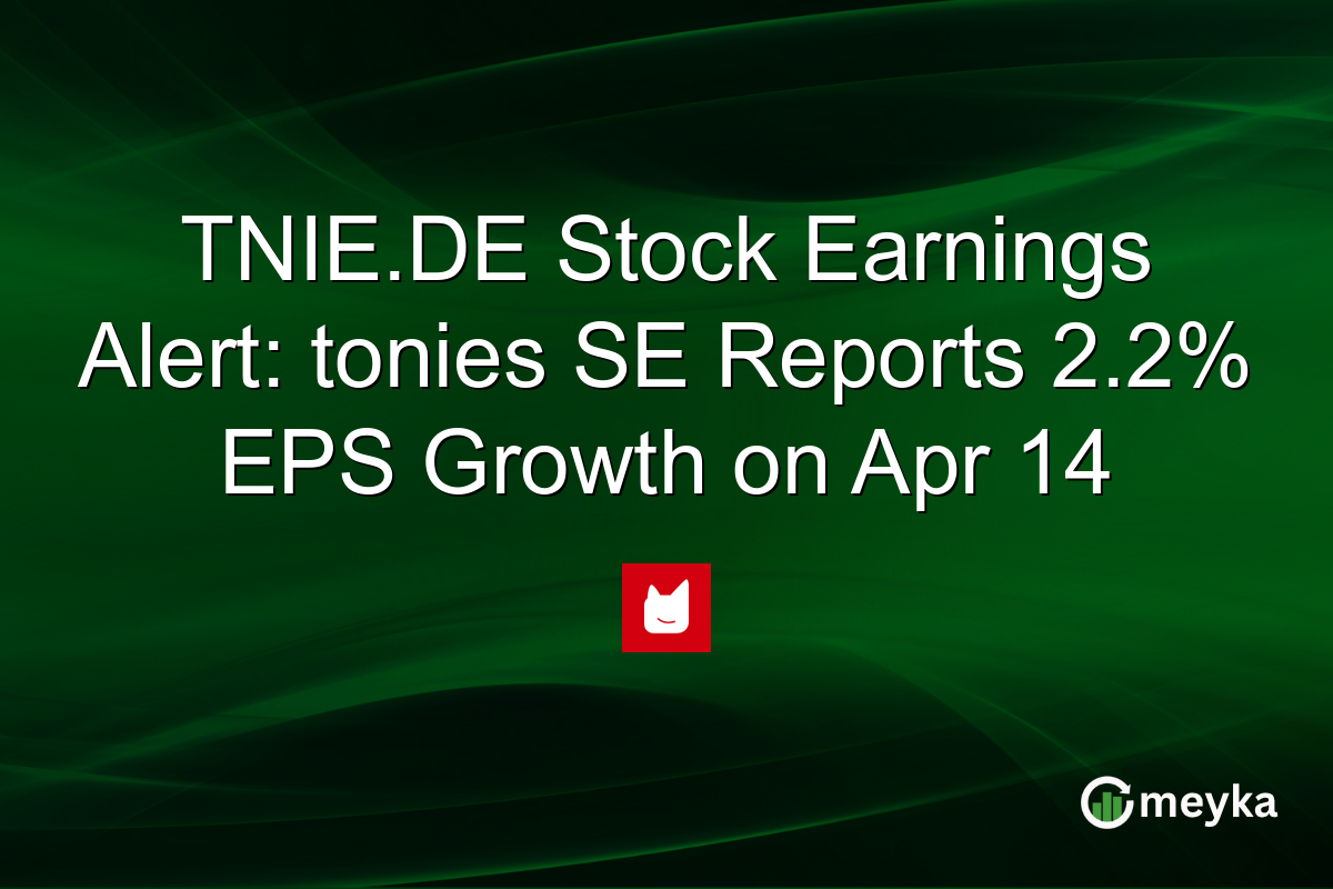 TNIE.DE Stock Earnings Alert: tonies SE Reports 2.2% EPS Growth on Apr 14