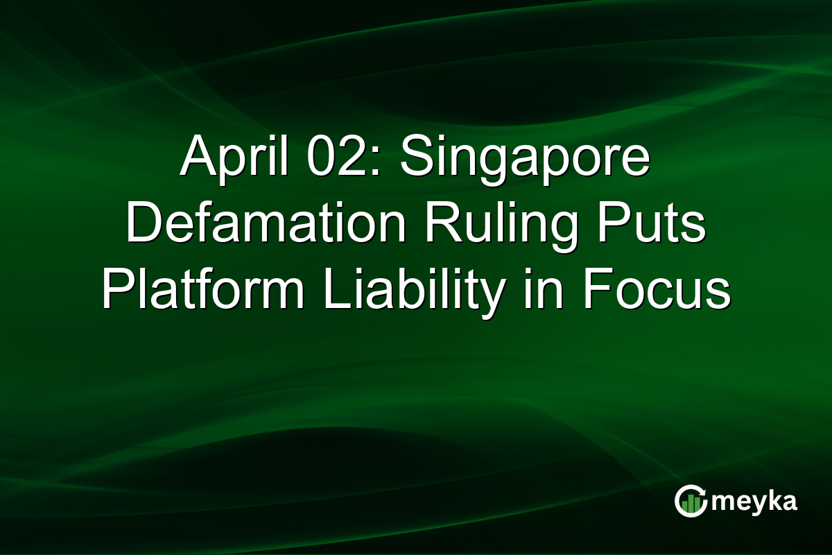April 02: Singapore Defamation Ruling Puts Platform Liability in Focus