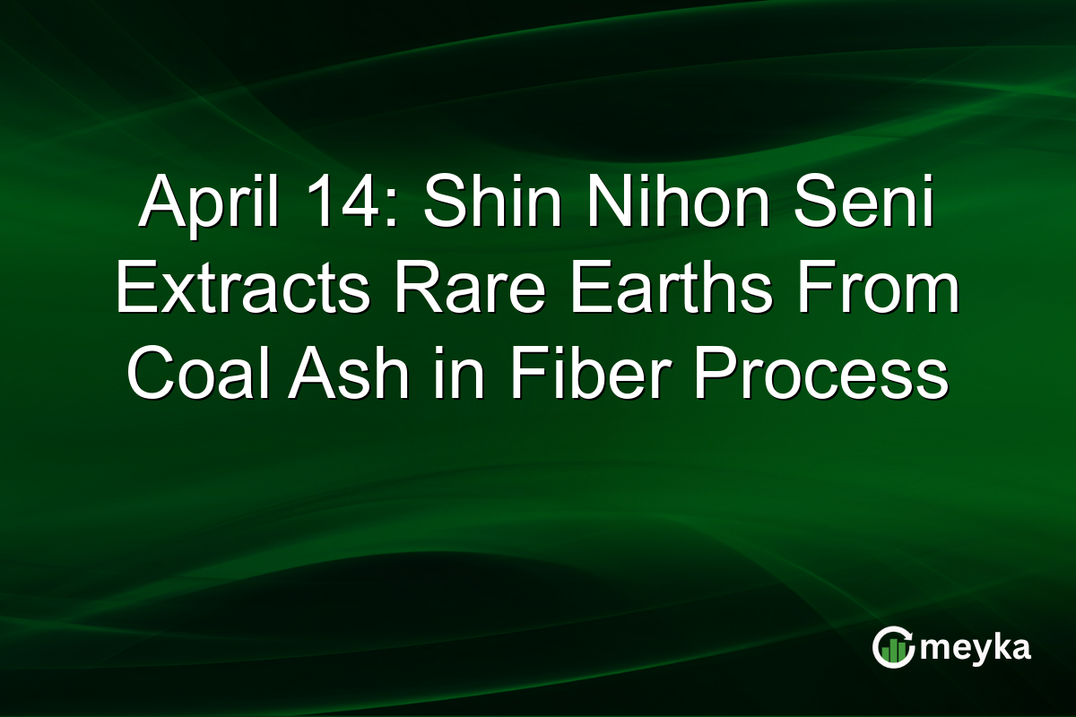 April 14: Shin Nihon Seni Extracts Rare Earths From Coal Ash in Fiber Process