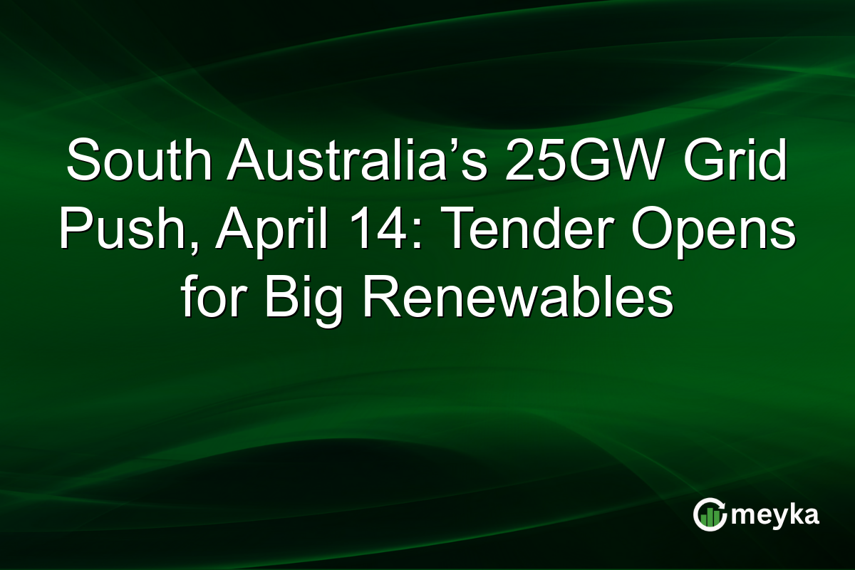 South Australia’s 25GW Grid Push, April 14: Tender Opens for Big Renewables