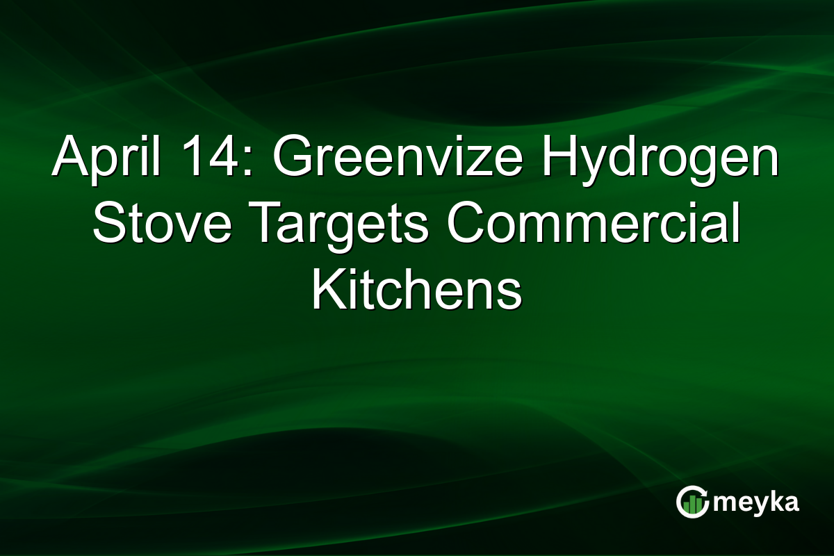 April 14: Greenvize Hydrogen Stove Targets Commercial Kitchens