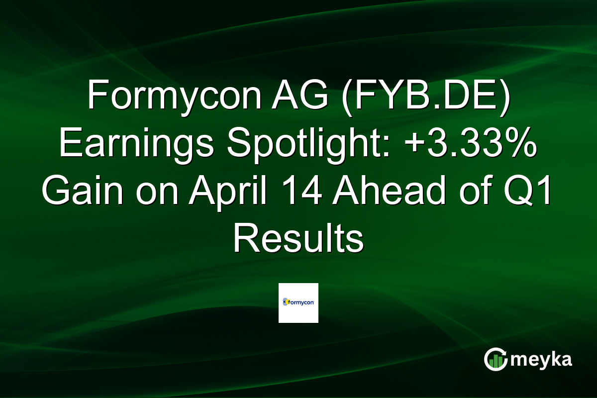 Formycon AG (FYB.DE) Earnings Spotlight: +3.33% Gain on April 14 Ahead of Q1 Results
