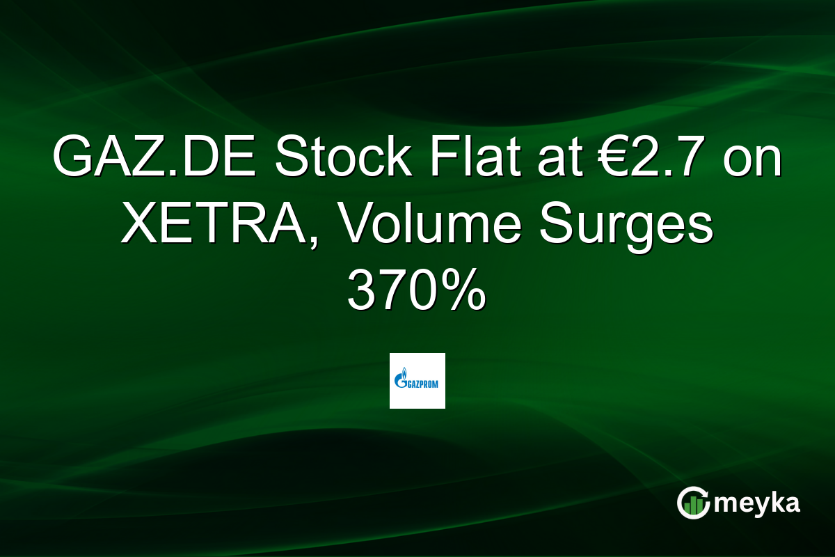 GAZ.DE Stock Flat at €2.7 on XETRA, Volume Surges 370%