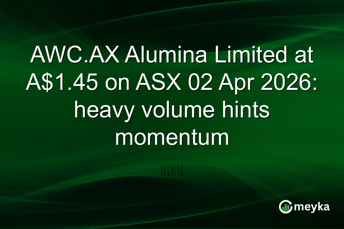 AWC.AX Alumina Limited at A$1.45 on ASX 02 Apr 2026: heavy volume hints momentum