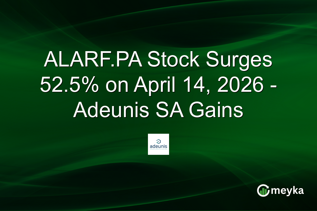 ALARF.PA Stock Surges 52.5% on April 14, 2026 – Adeunis SA Gains