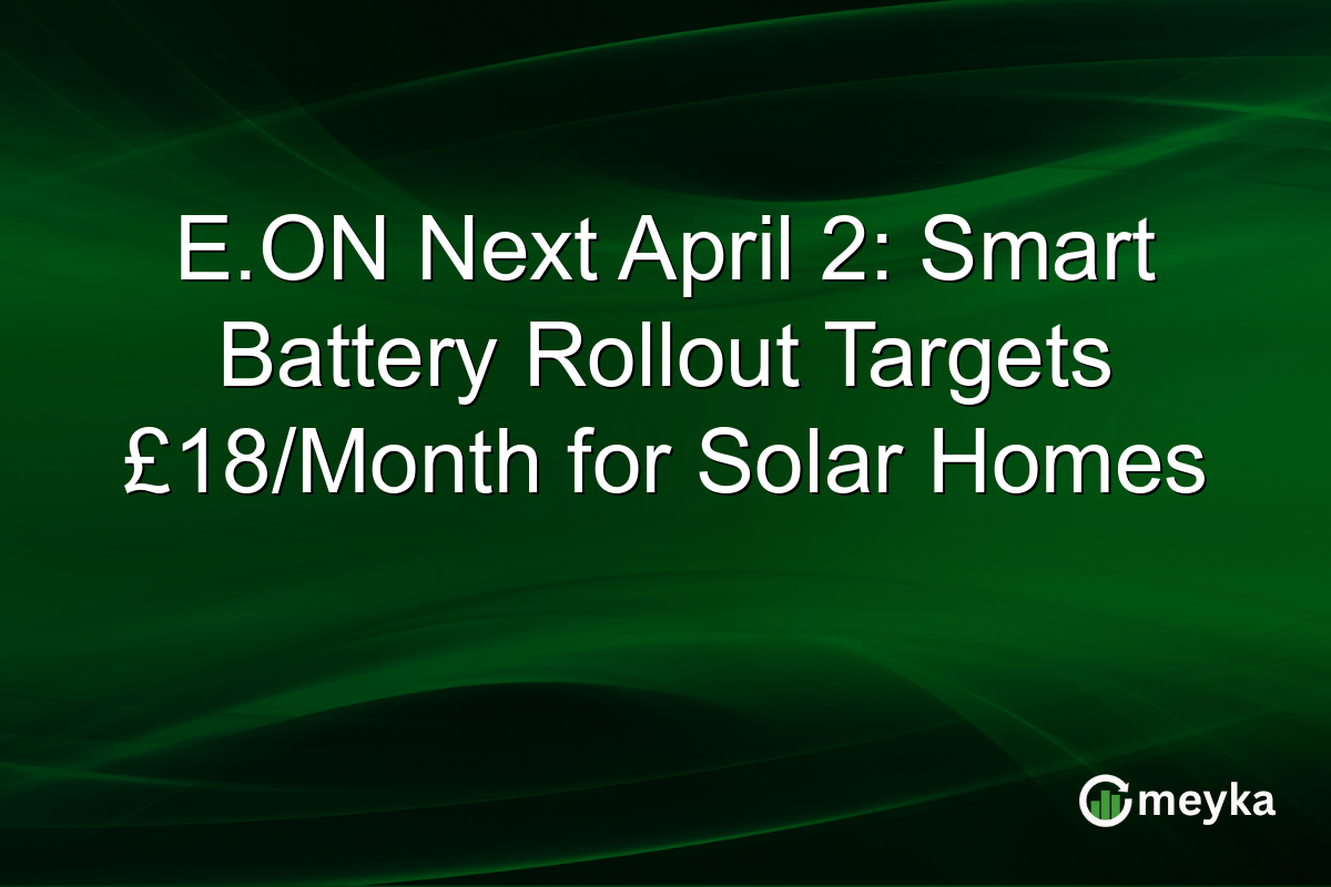 E.ON Next April 2: Smart Battery Rollout Targets £18/Month for Solar Homes