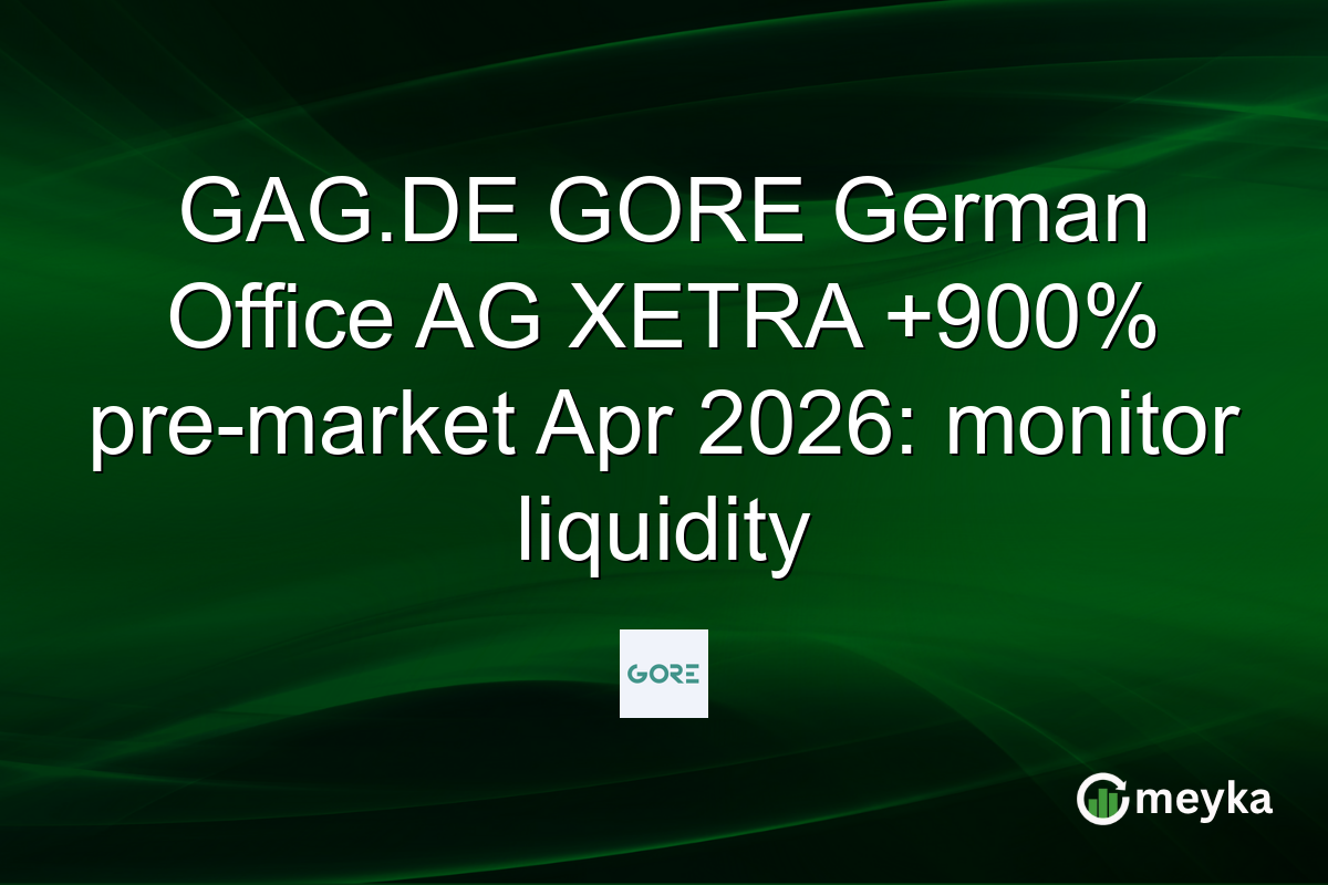 GAG.DE GORE German Office AG XETRA +900% pre-market Apr 2026: monitor liquidity