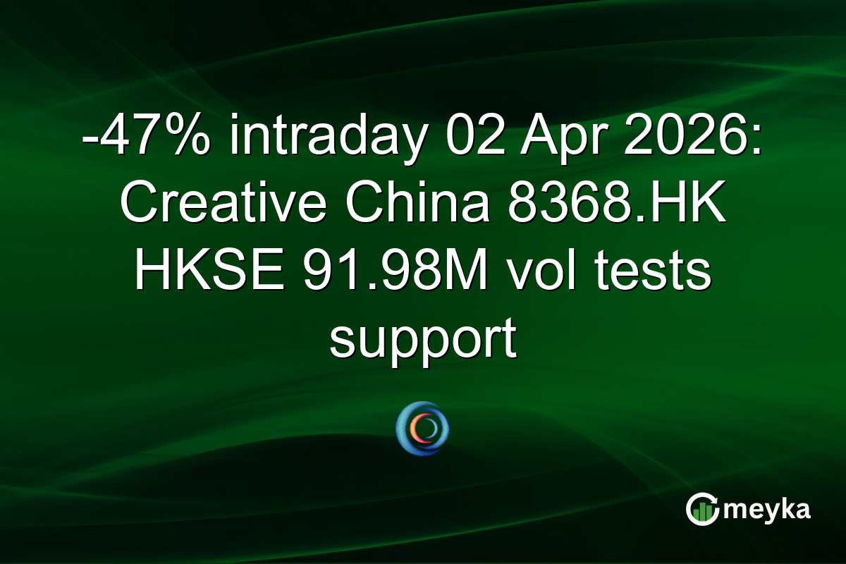 -47% intraday 02 Apr 2026: Creative China 8368.HK HKSE 91.98M vol tests support
