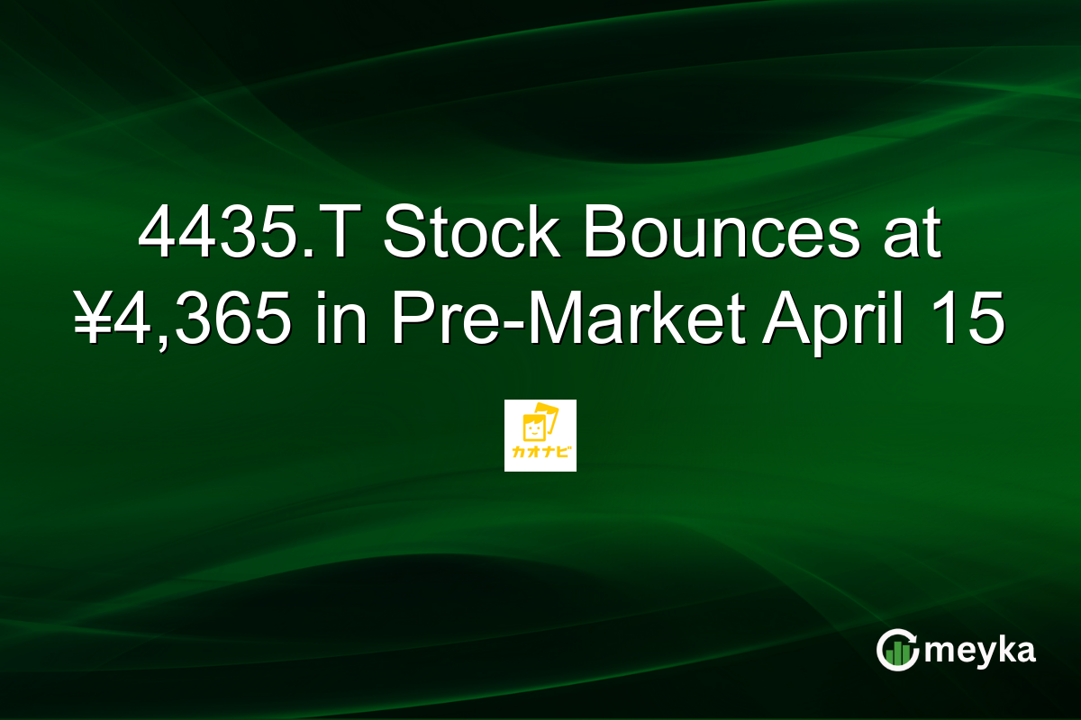 4435.T Stock Bounces at ¥4,365 in Pre-Market April 15