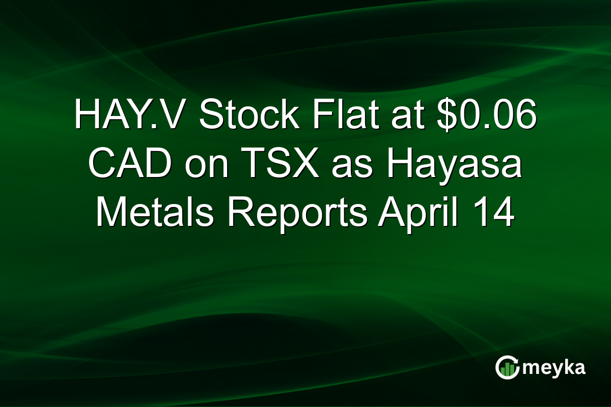 HAY.V Stock Flat at $0.06 CAD on TSX as Hayasa Metals Reports April 14