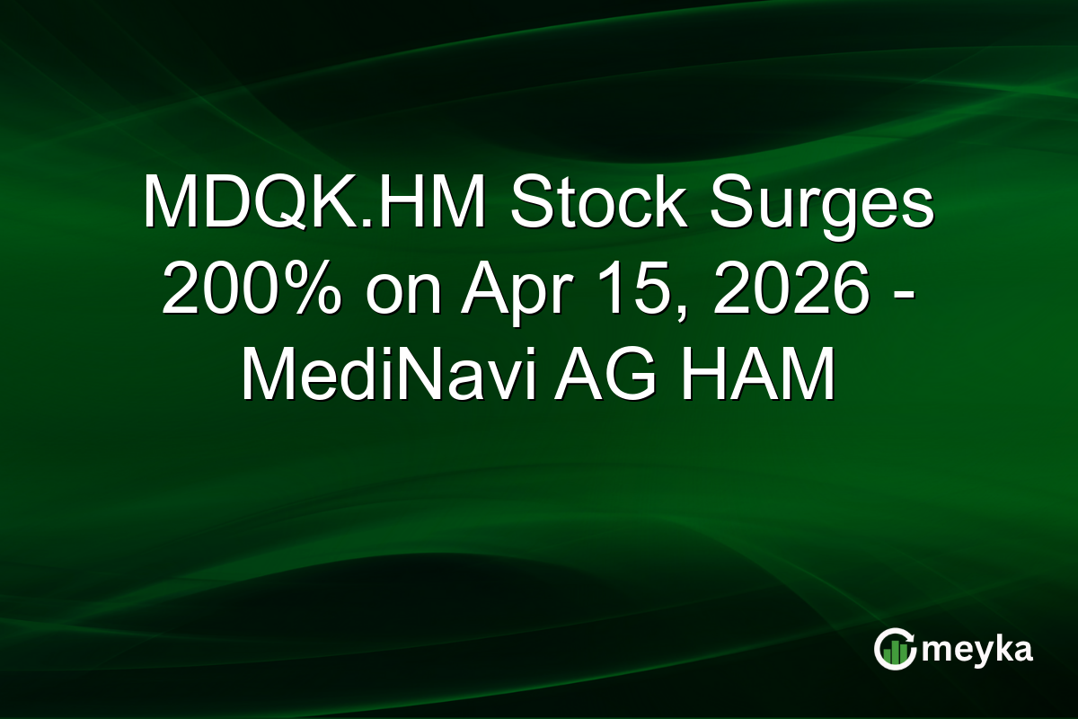 MDQK.HM Stock Surges 200% on Apr 15, 2026 – MediNavi AG HAM