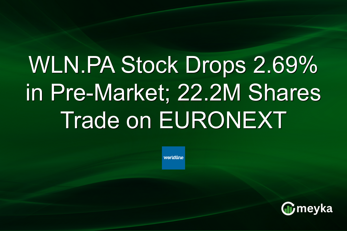 WLN.PA Stock Drops 2.69% in Pre-Market; 22.2M Shares Trade on EURONEXT