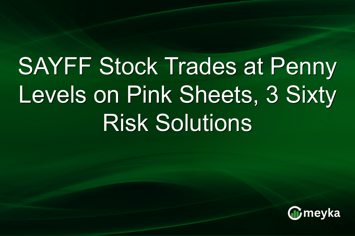 SAYFF Stock Trades at Penny Levels on Pink Sheets, 3 Sixty Risk Solutions