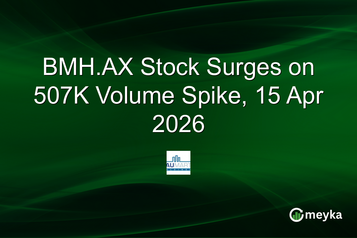 BMH.AX Stock Surges on 507K Volume Spike, 15 Apr 2026