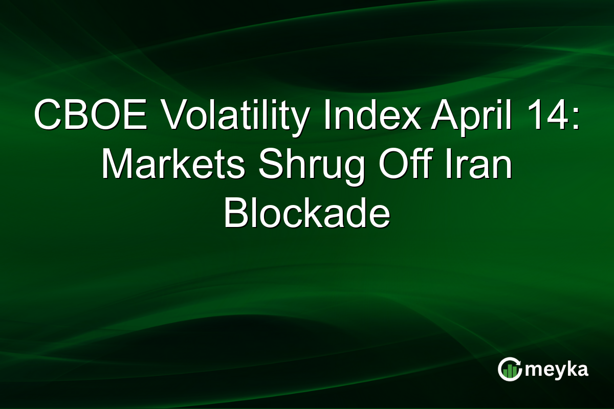 CBOE Volatility Index April 14: Markets Shrug Off Iran Blockade