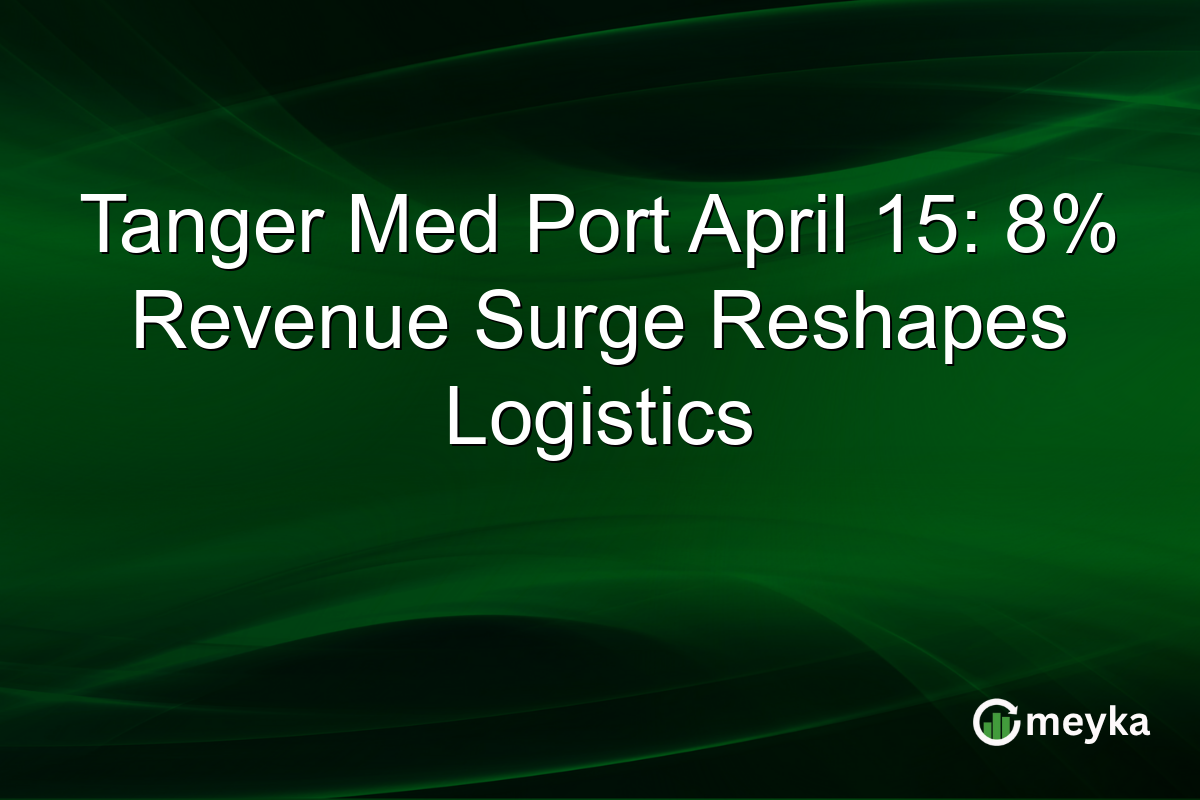 Tanger Med Port April 15: 8% Revenue Surge Reshapes Logistics