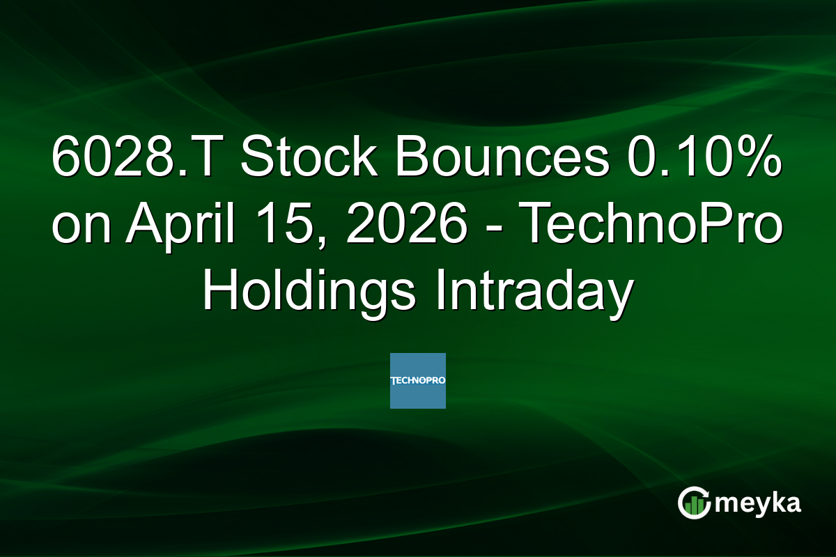 6028.T Stock Bounces 0.10% on April 15, 2026 – TechnoPro Holdings Intraday