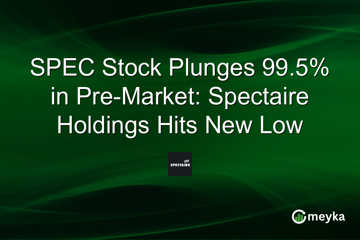 SPEC Stock Plunges 99.5% in Pre-Market: Spectaire Holdings Hits New Low