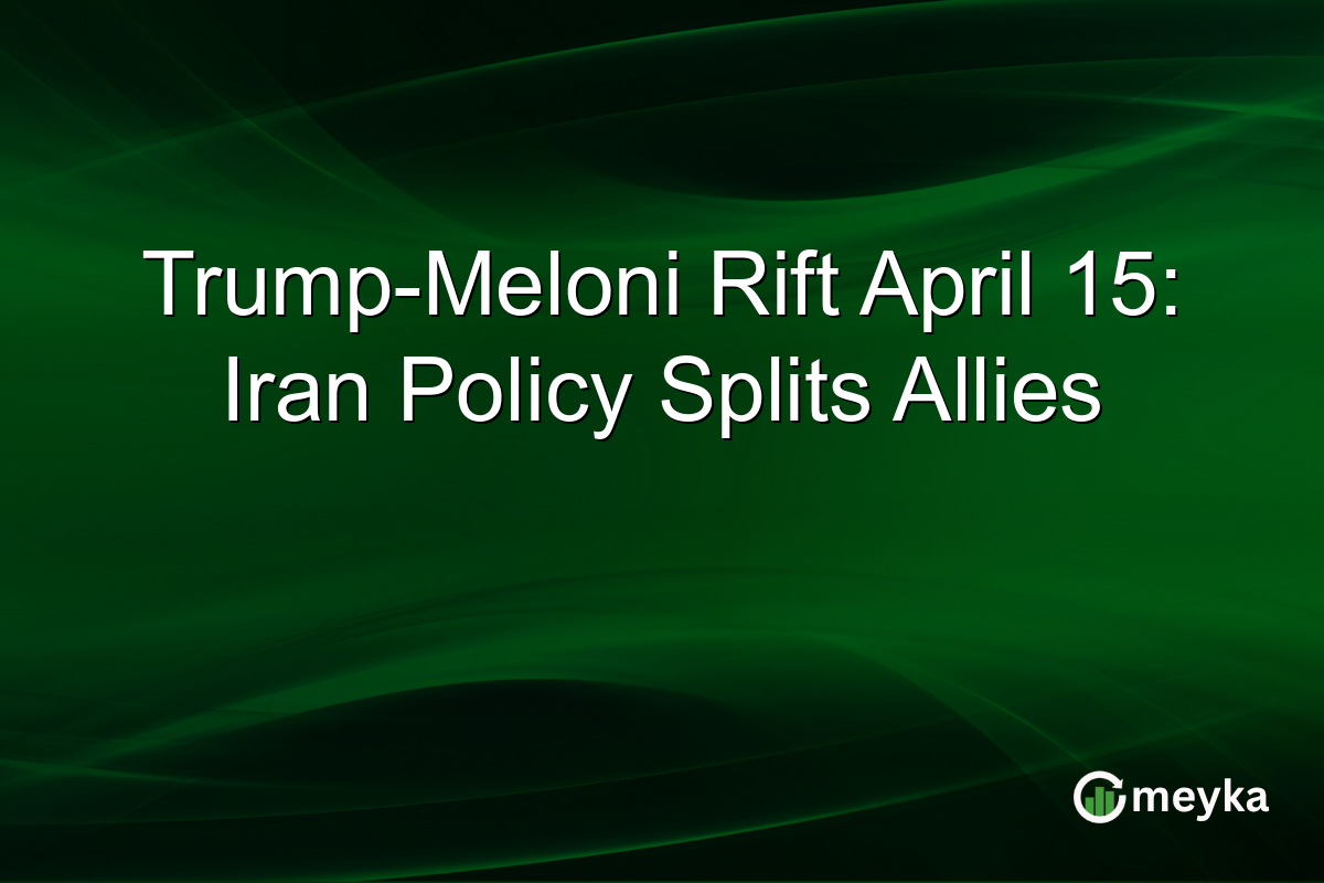 Trump-Meloni Rift April 15: Iran Policy Splits Allies