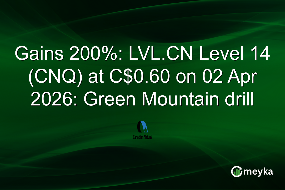 Gains 200%: LVL.CN Level 14 (CNQ) at C$0.60 on 02 Apr 2026: Green Mountain drill