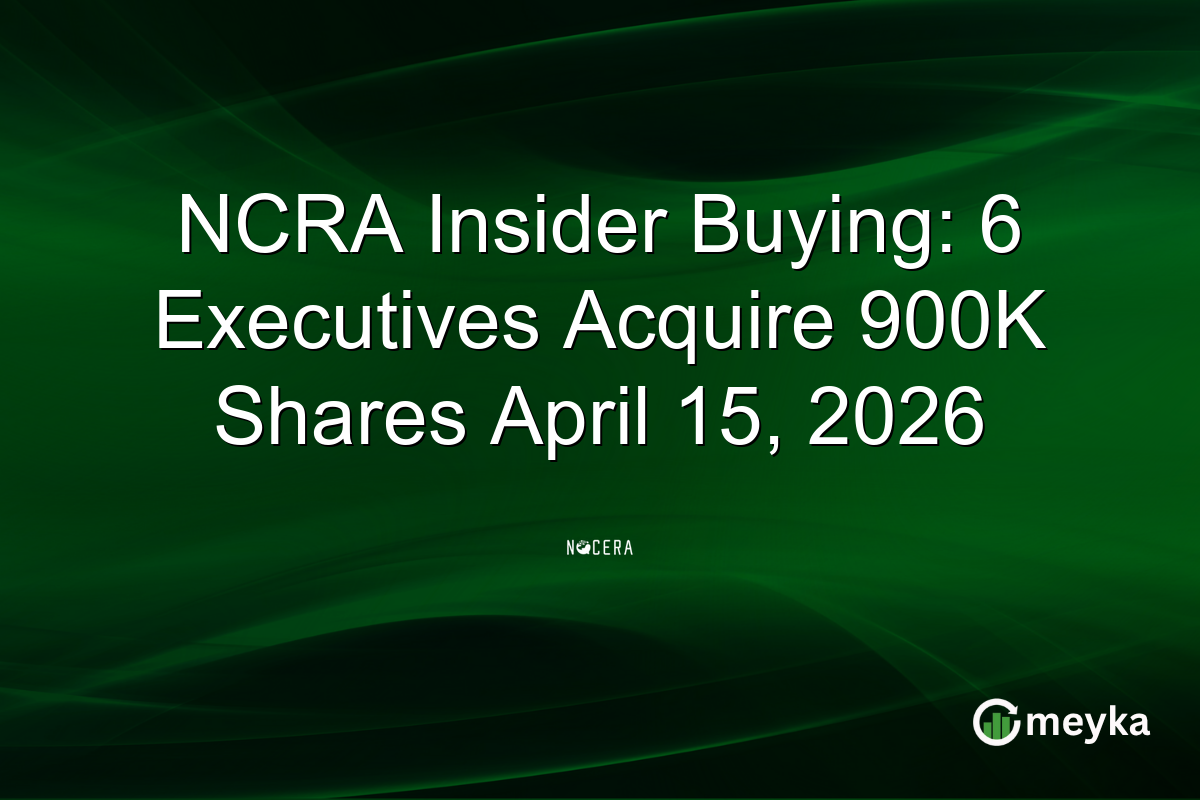 NCRA Insider Buying: 6 Executives Acquire 900K Shares April 15, 2026