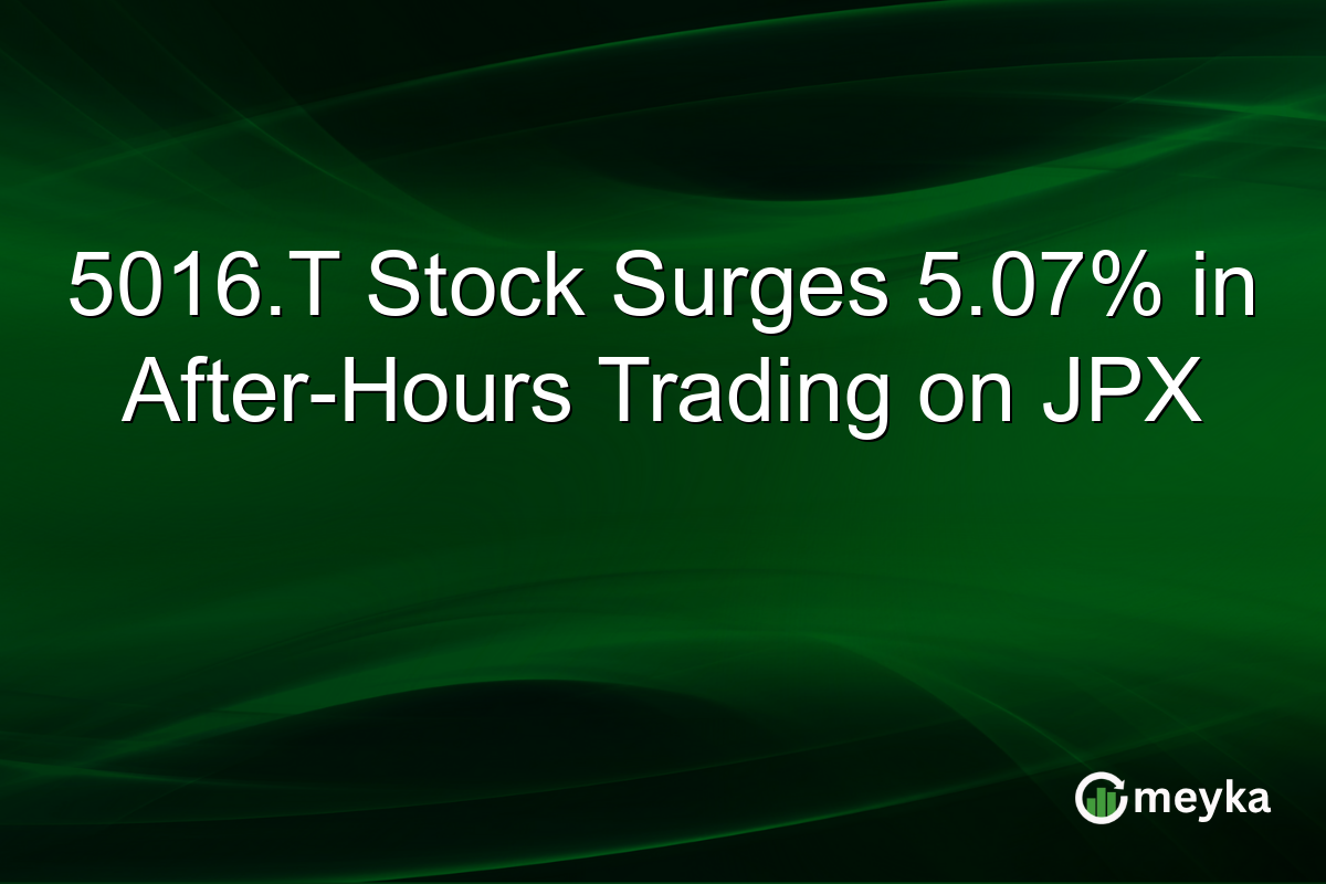 5016.T Stock Surges 5.07% in After-Hours Trading on JPX
