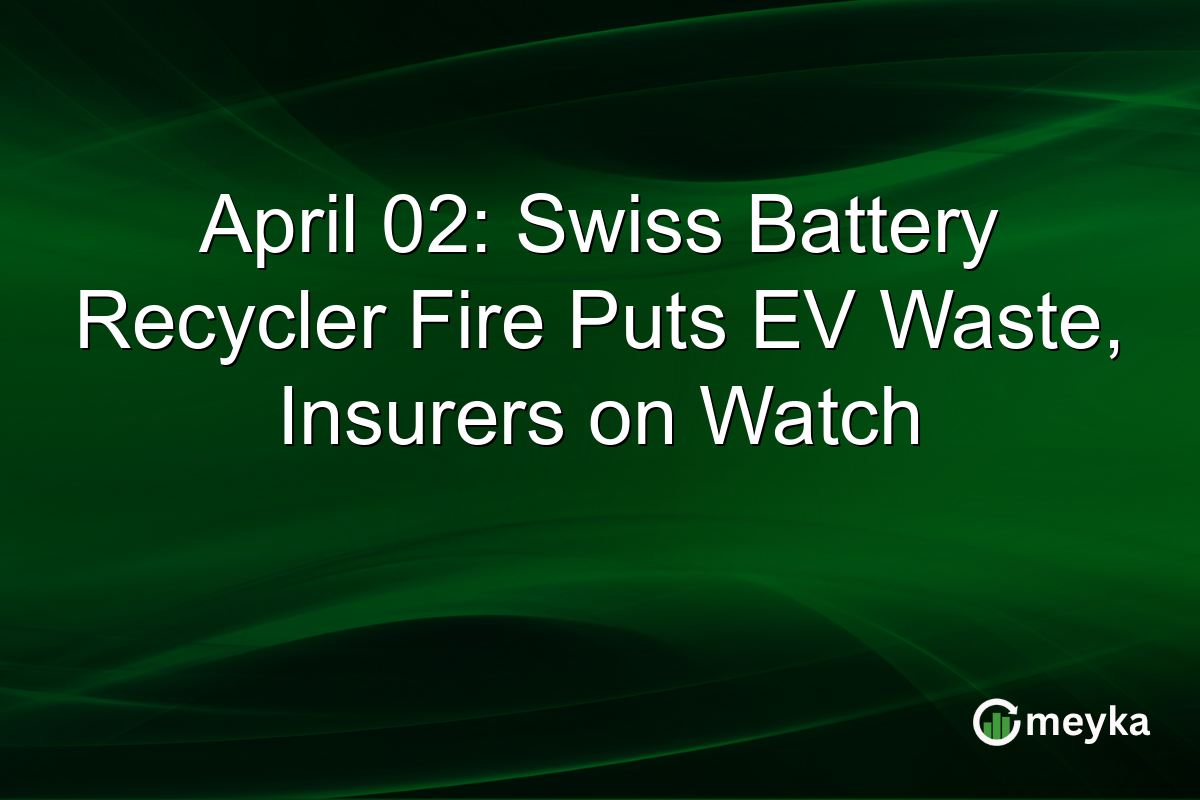 April 02: Swiss Battery Recycler Fire Puts EV Waste, Insurers on Watch