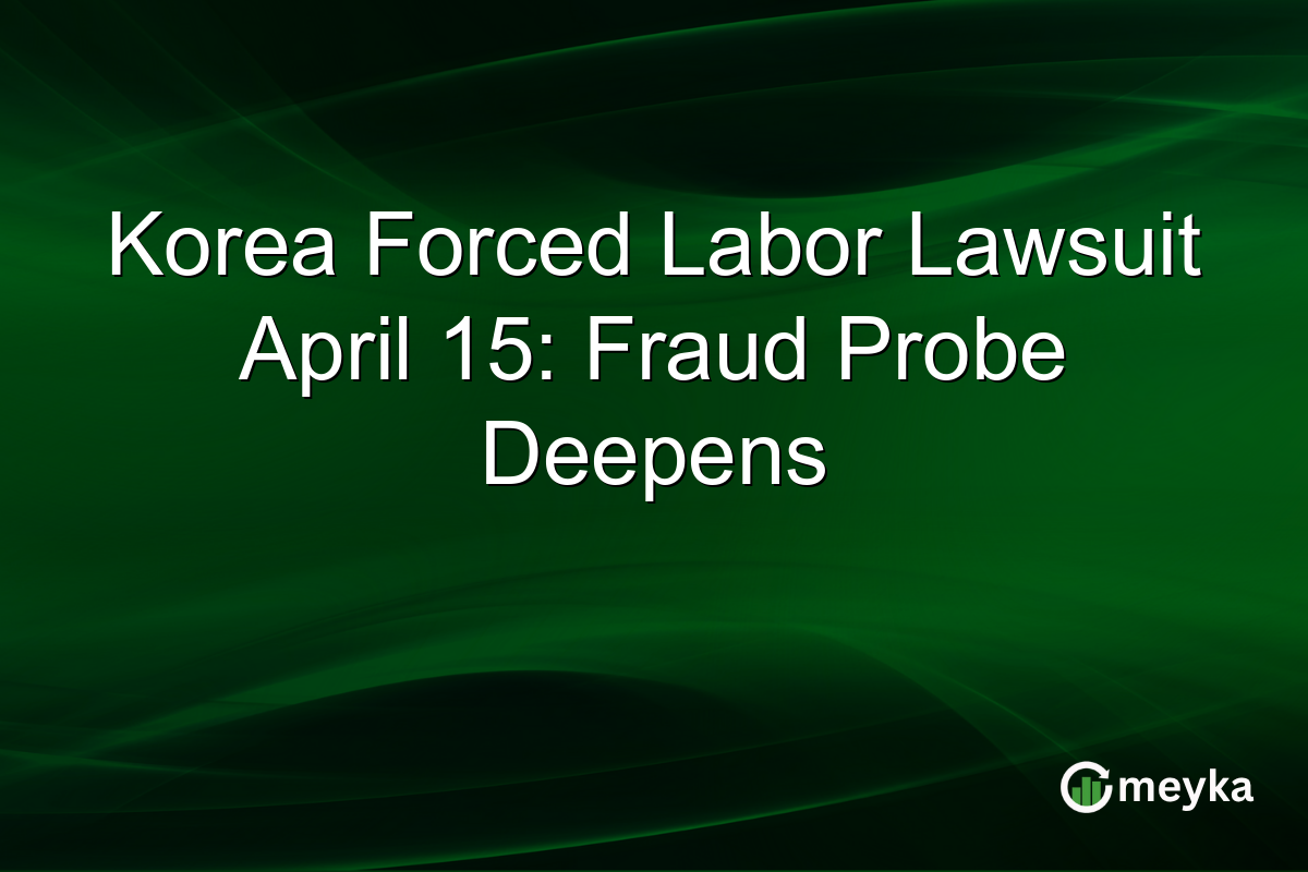 Korea Forced Labor Lawsuit April 15: Fraud Probe Deepens