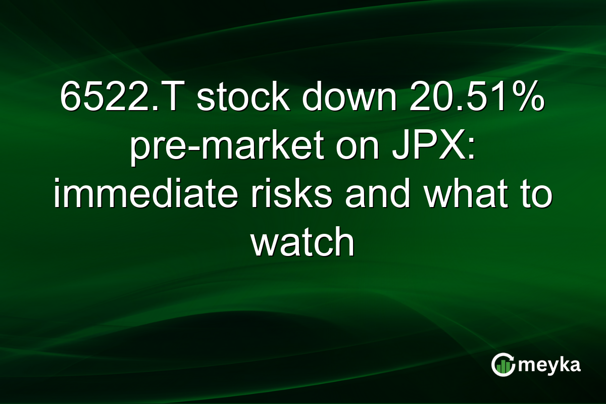 6522.T stock down 20.51% pre-market on JPX: immediate risks and what to watch