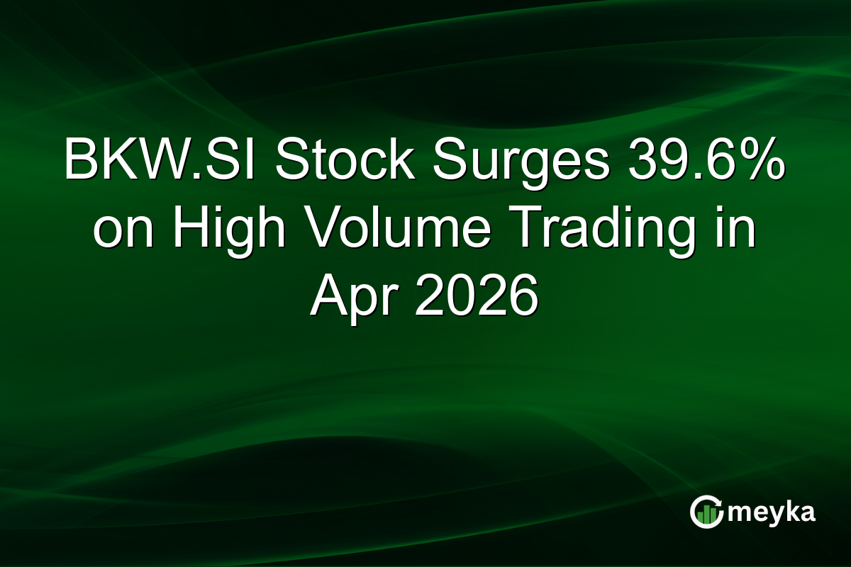 BKW.SI Stock Surges 39.6% on High Volume Trading in Apr 2026