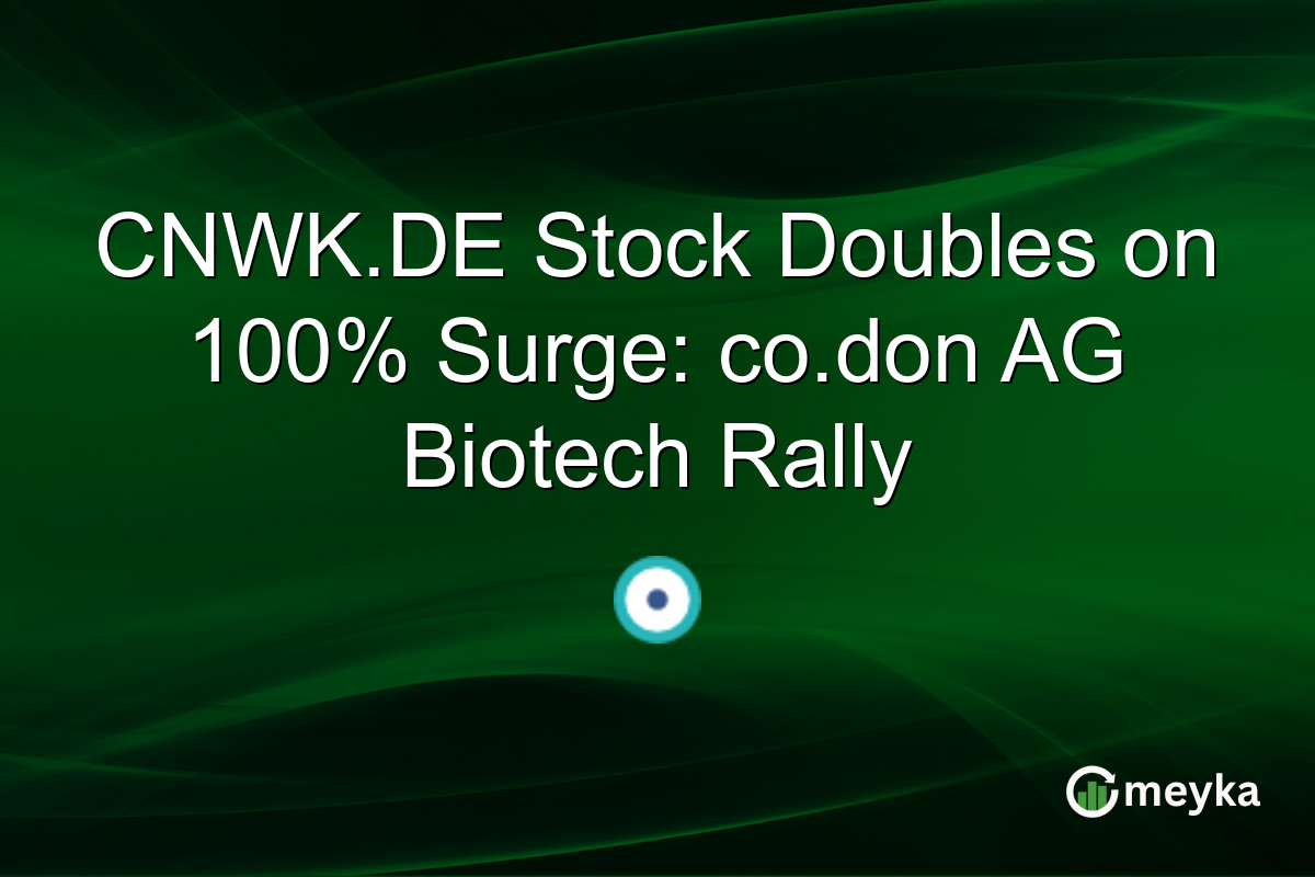 CNWK.DE Stock Doubles on 100% Surge: co.don AG Biotech Rally