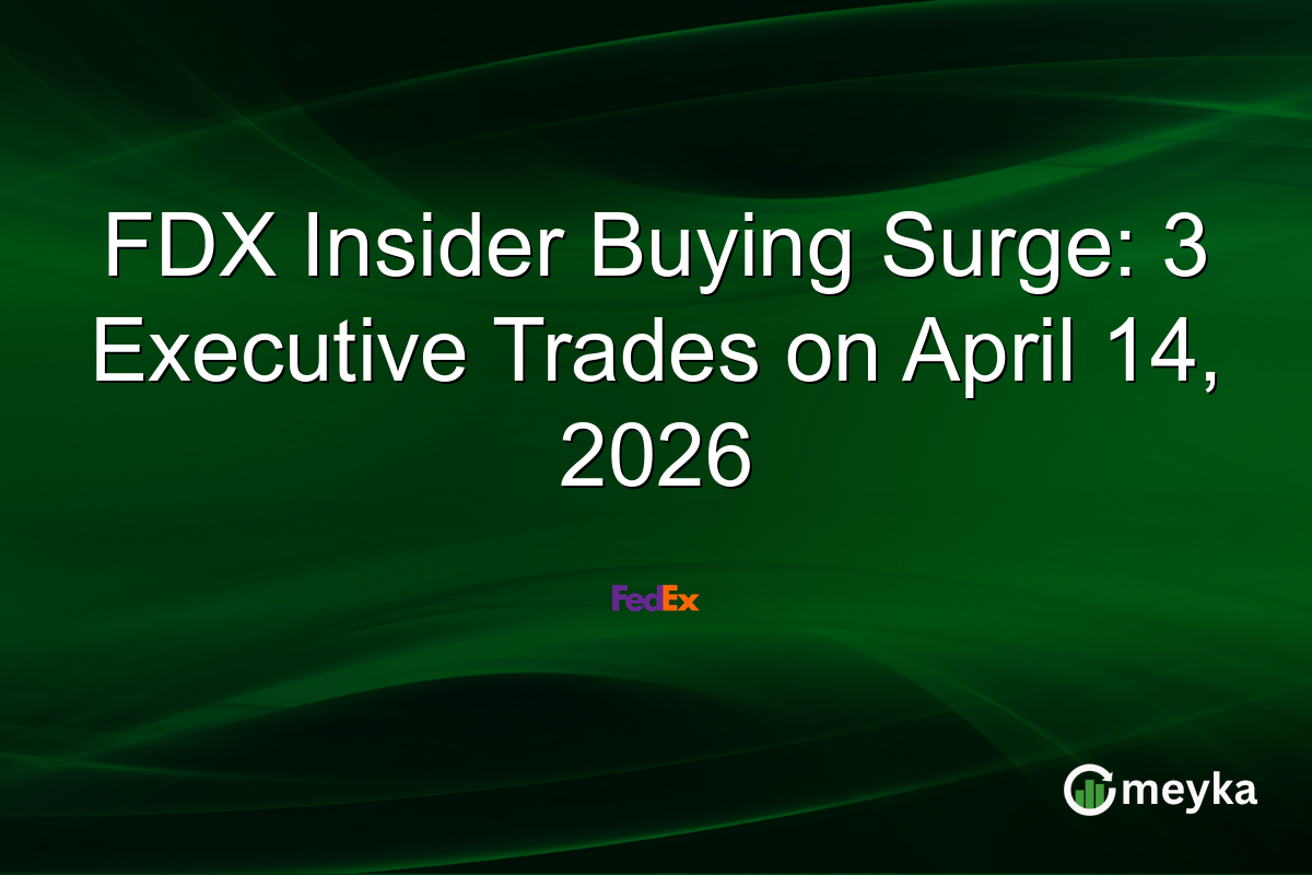 FDX Insider Buying Surge: 3 Executive Trades on April 14, 2026